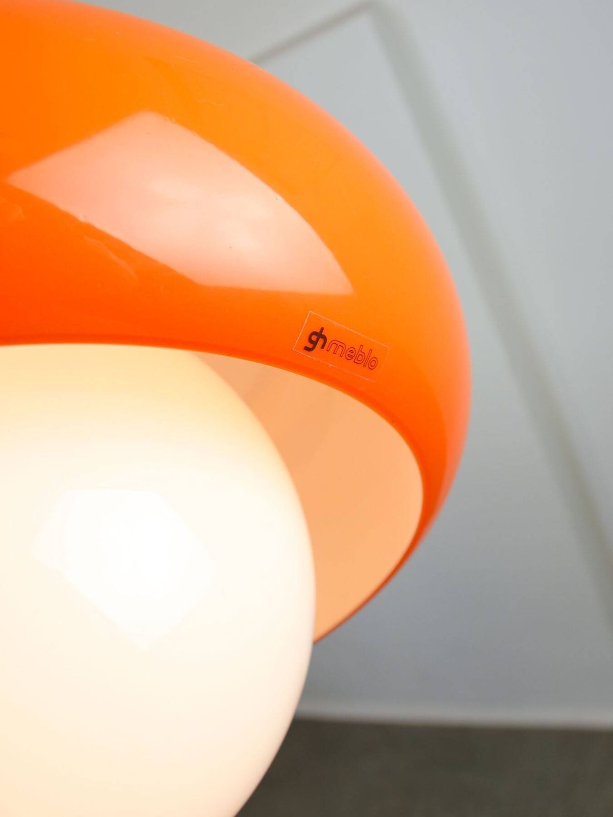 photo furniture Space Age Model Best Hanglamp van Guzzini in Oranje, jaren 1970