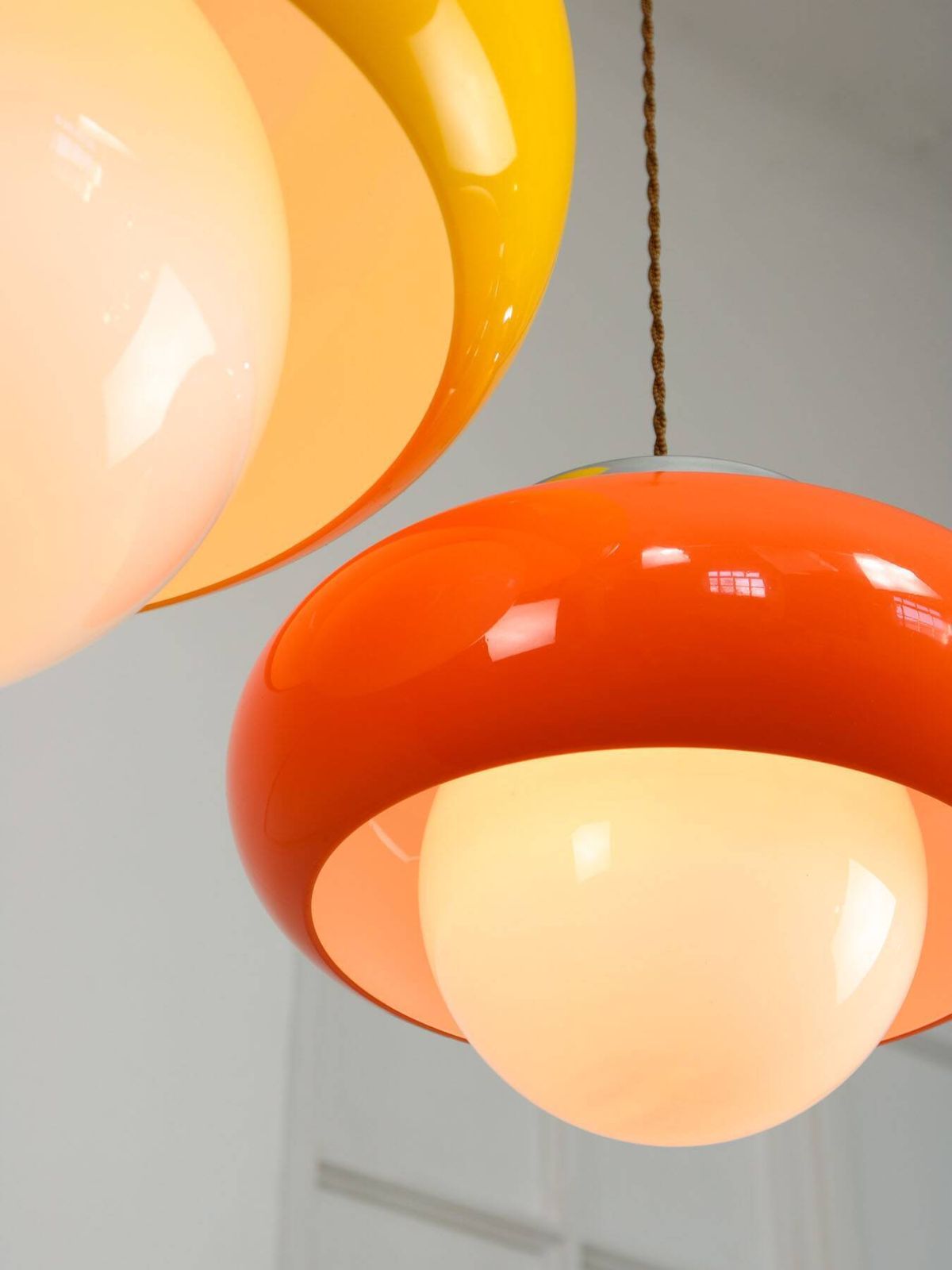 Verlichting Space Age Model Best Hanglamp van Guzzini in Oranje, jaren 1970 photo