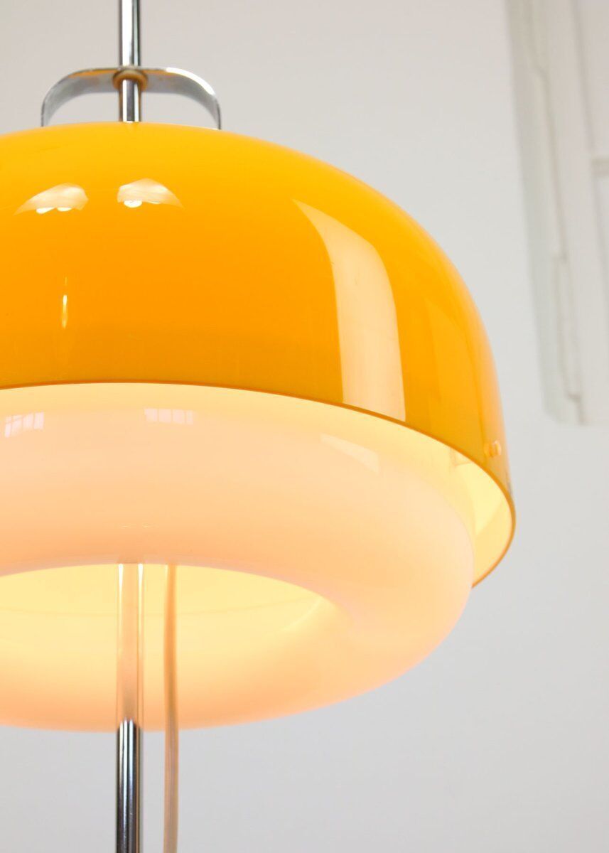 Space Age Yellow Medusa Floor Lamp By Luigi Massoni For Guzzini, 1970s photo Lighting