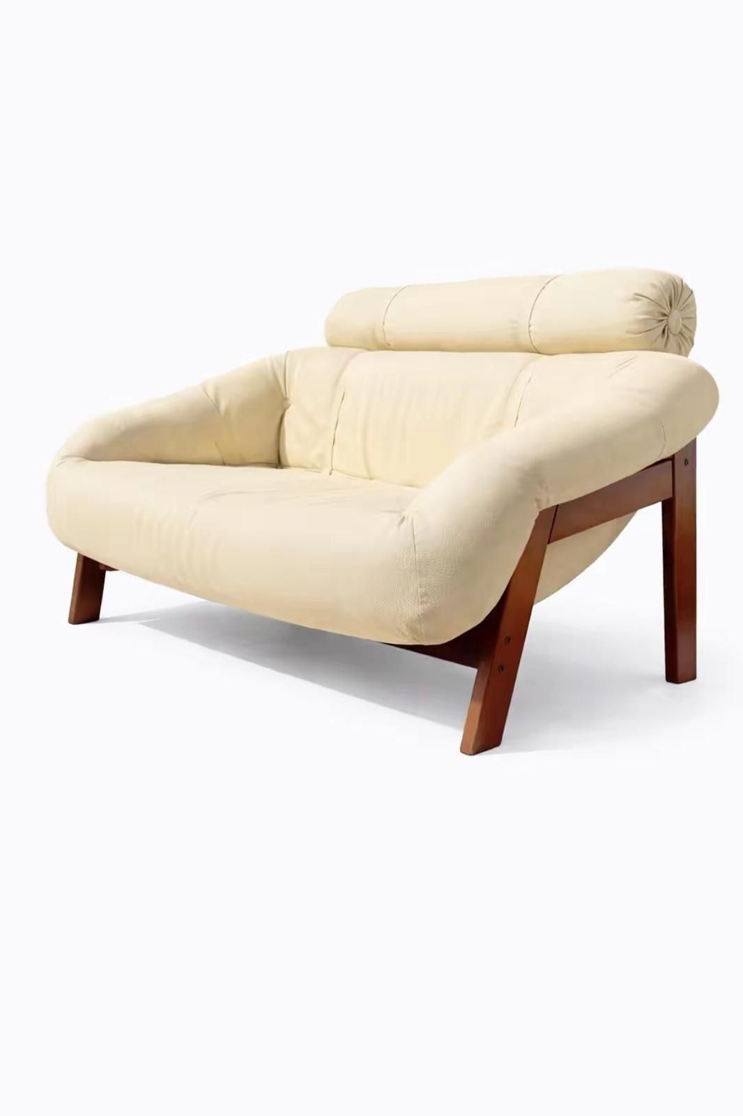 Móveis Corazza 2 Seater Sofa From The 1970s, With A Solid Jatoba Wood Frame And One Piece Leather Removable Seat And Headrest As Percival Lafer photo furniture