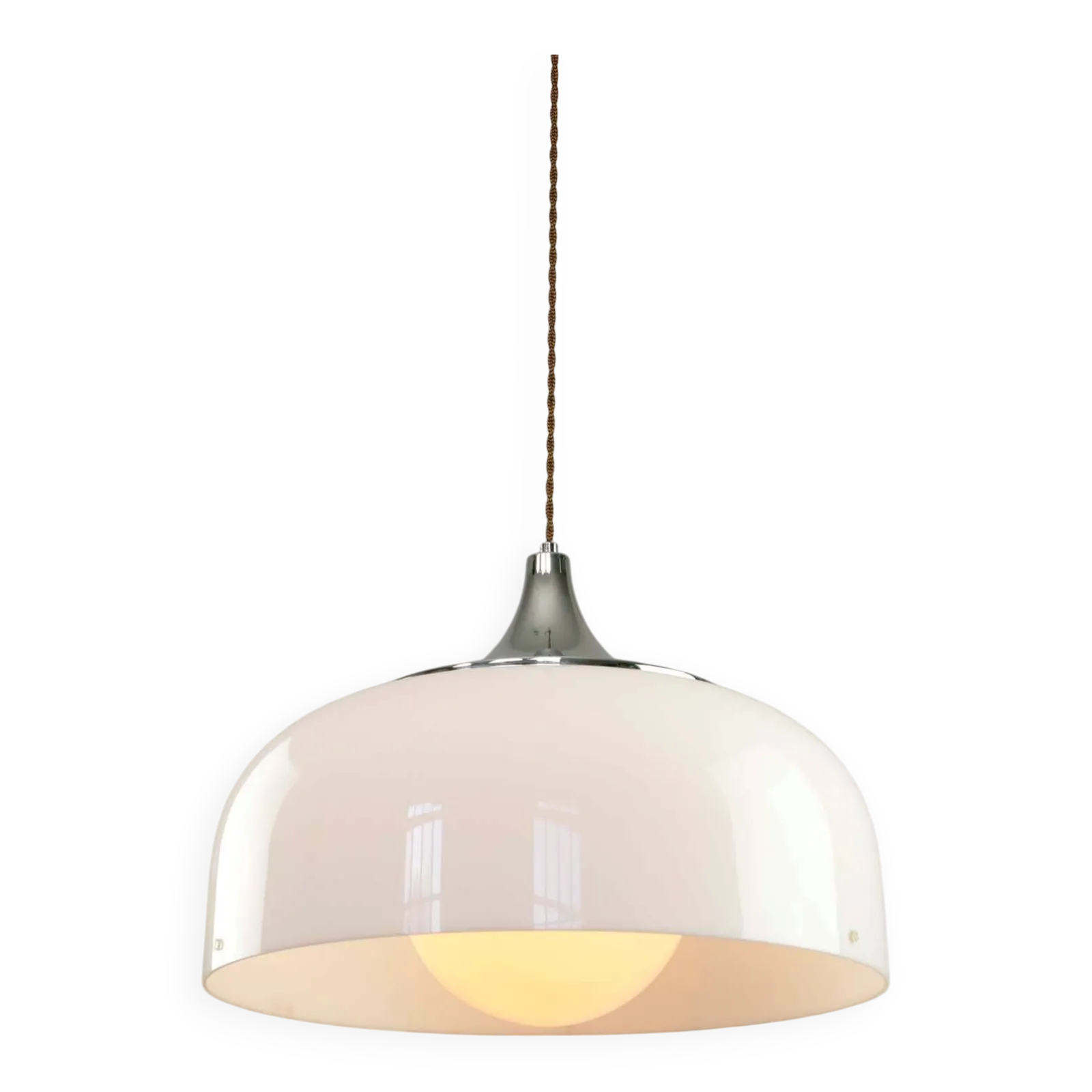 Grote Space Age hanglamp in wit van Guzzini, jaren 1970