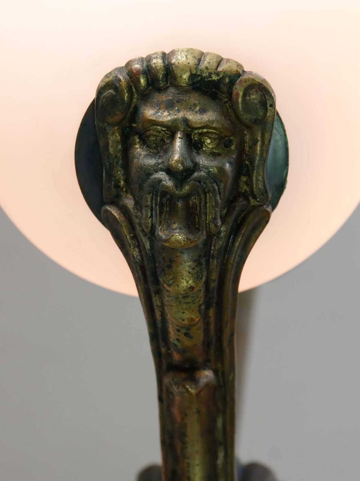 814.0 Art Deco French Brass Figural Chandelier, 1930 photo