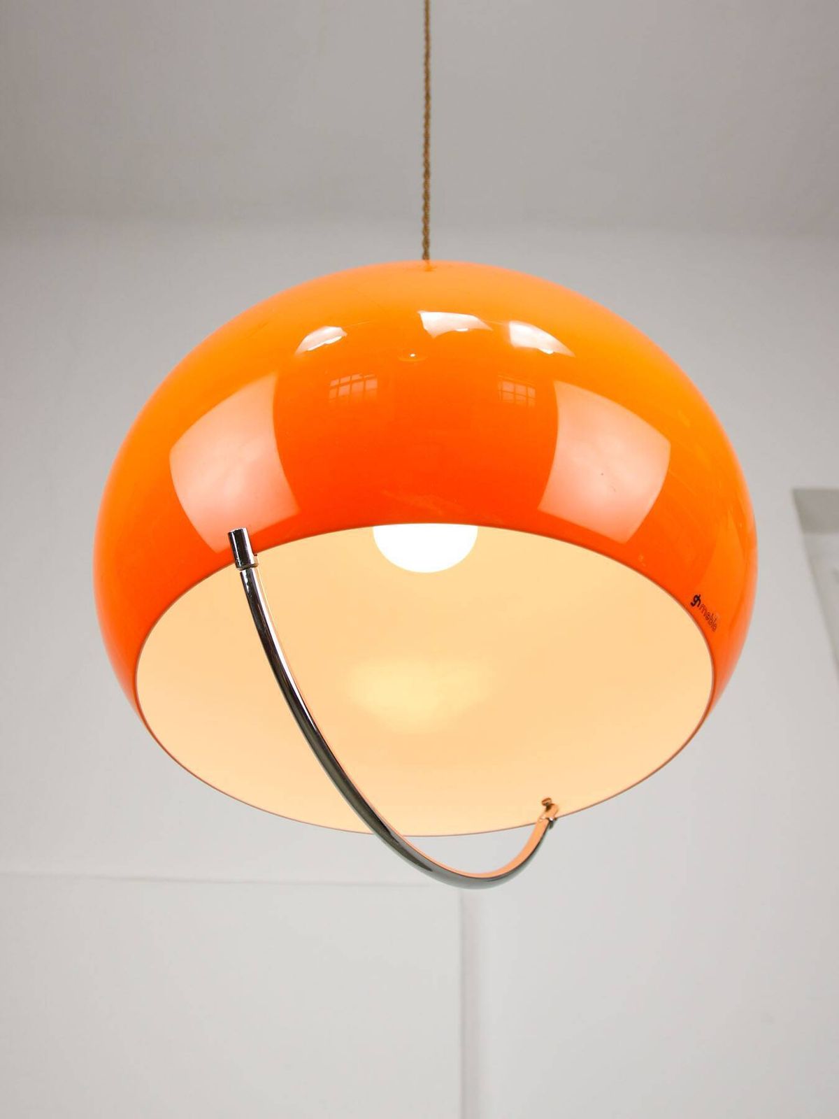 Space Age oranje Jolly hanglamp van Guzzini, ca. jaren 1960 photo for sale