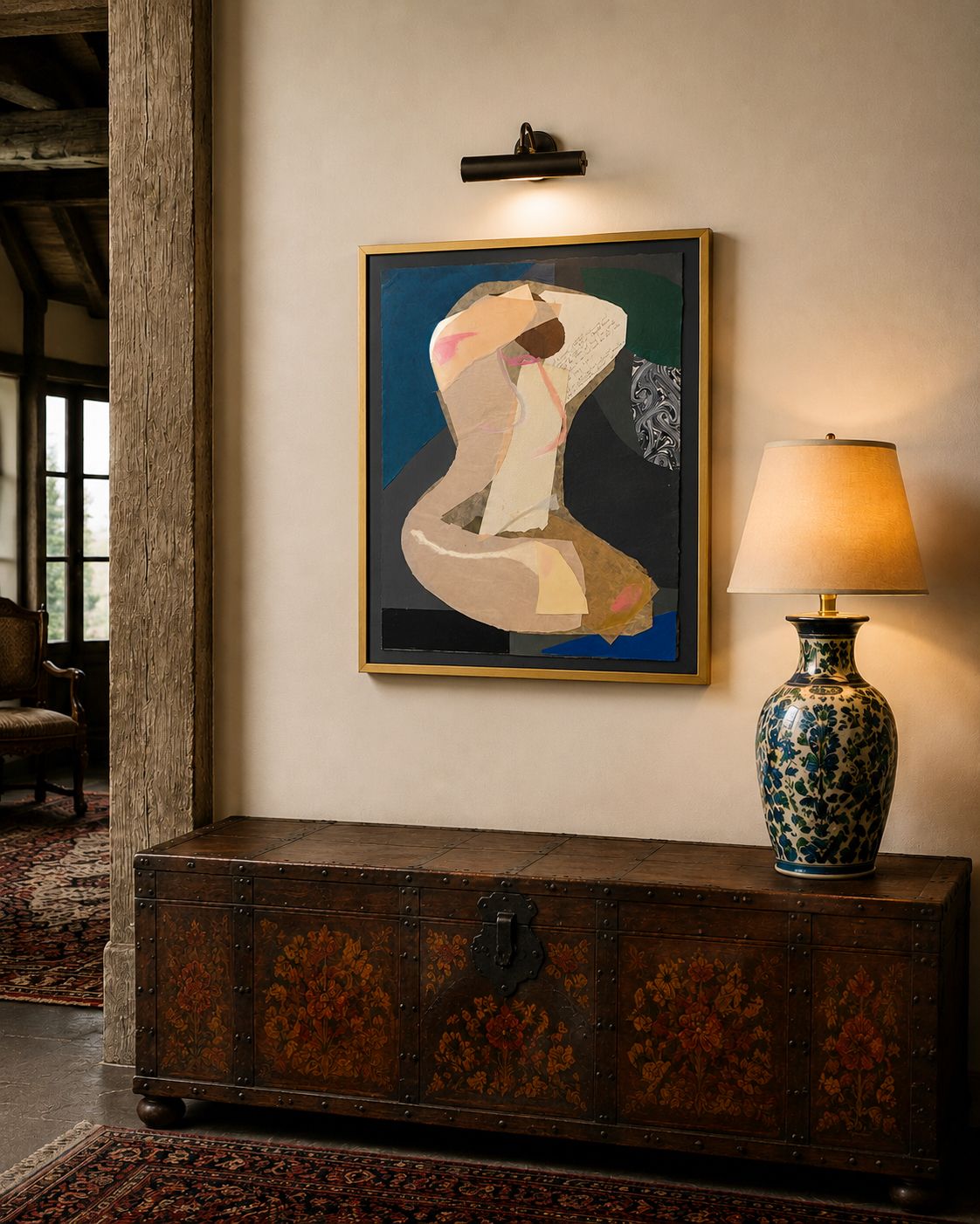 Mixed Media Collage Of A Nude, Yasmin Brandolini D'adda, (1929 2012) photo Art
