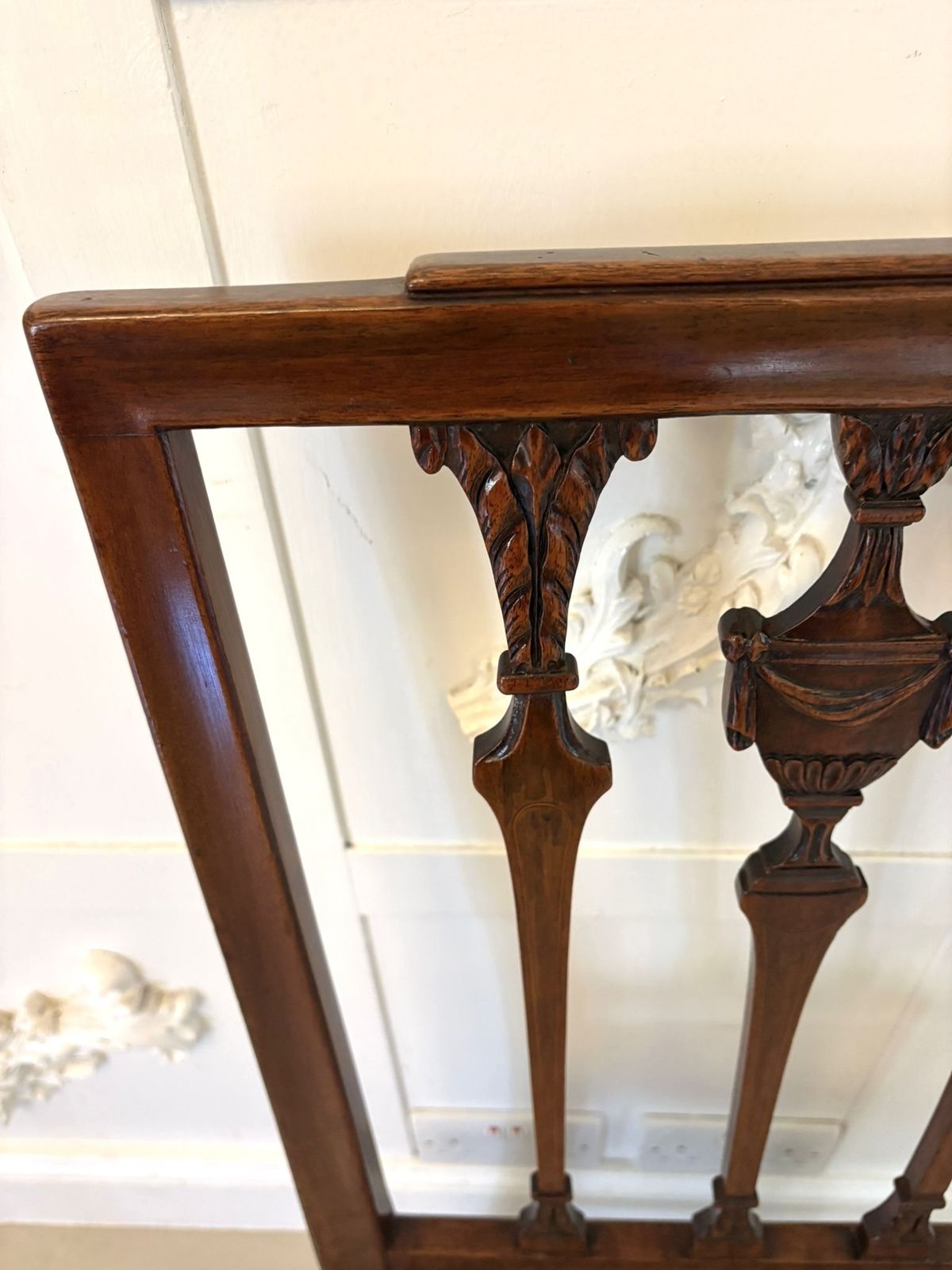 photo for sale Antique 19th Century English Mahogany Dining Chairs Set Of 8 Carvers Newly Upholstered