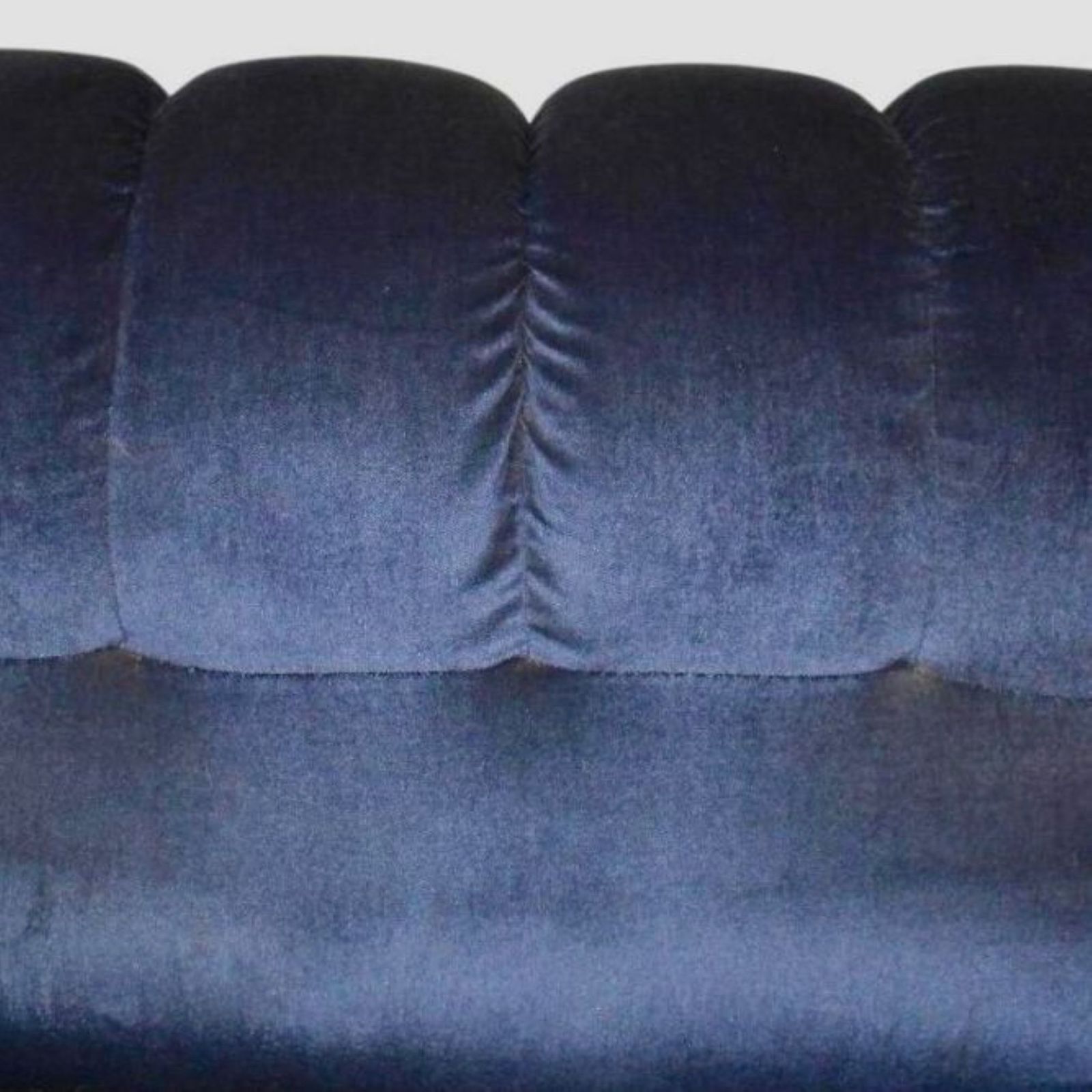 Italian Blue Velvet Lounge Armchair, 1980s, Modern Design, Italy photo vinterior