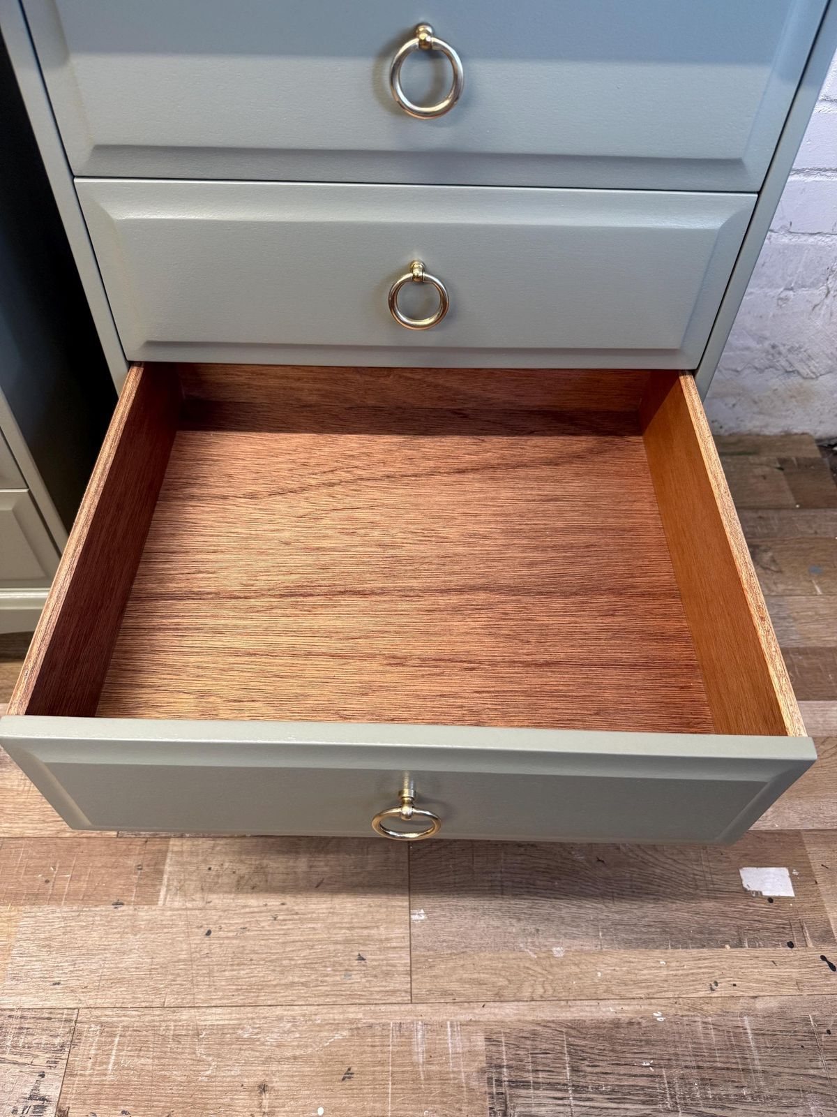 Furniture Stag Minstrel Bedside Chest Drawers – Painted In Treron By Farrow & Ball photo