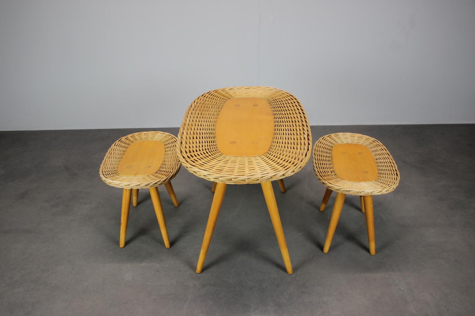 Mid Century Rattan Seating Set By Uluv, Czechoslovakia, 1960s photo furniture