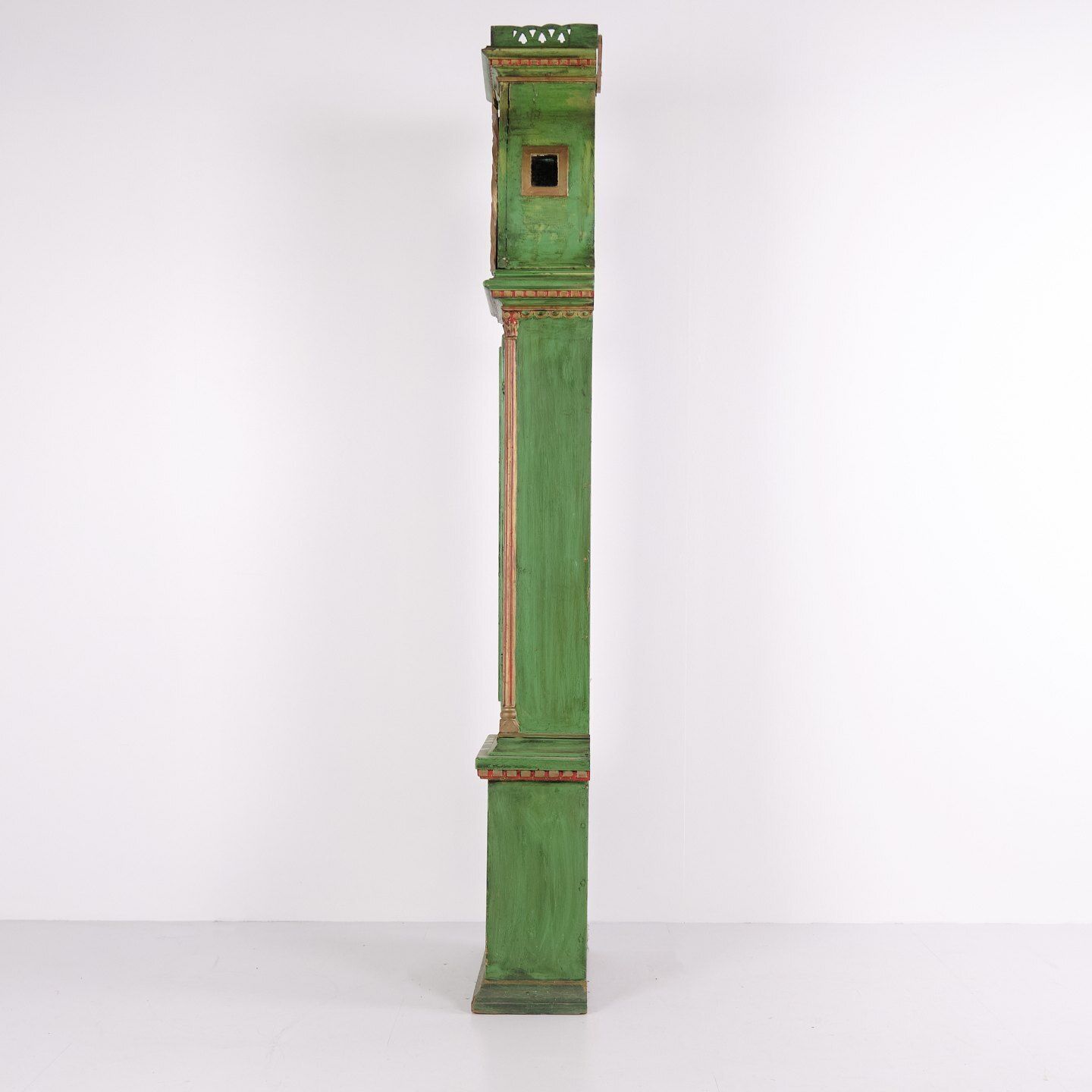 Bornholm Longcase Clock “Frøken” With Original Green Paint From 1790 photo vintage