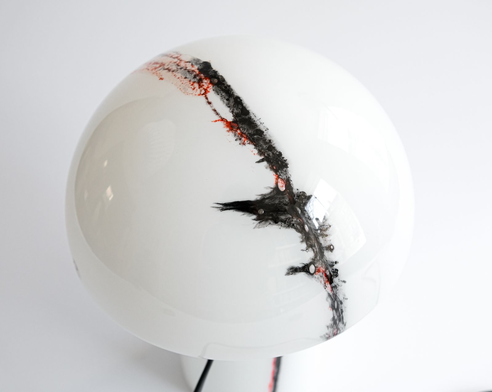 Mid Century "Lido" Glass Table Lamp By Peill & Putzler, Germany C.1970s photo Lighting