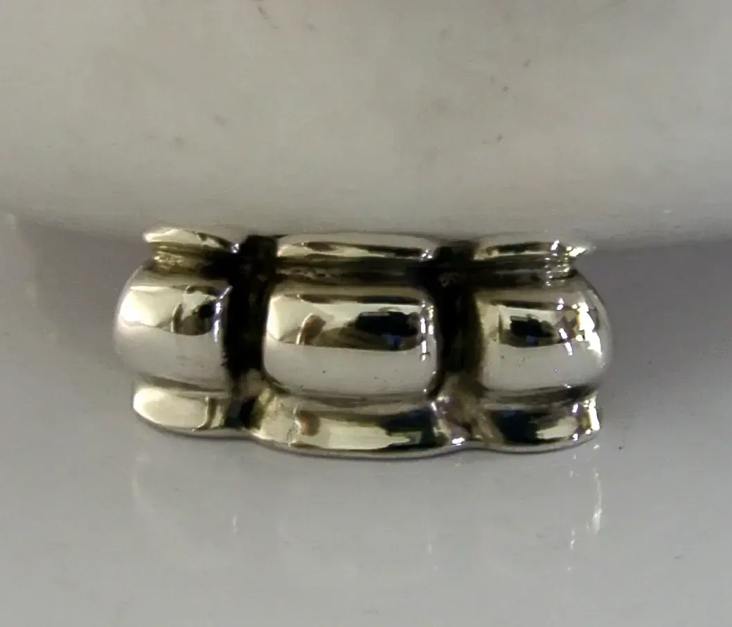 Grand bol couvert en argent massif 835, Arts & Crafts, 470 g, vers 1920, planisphérique photo 795.0