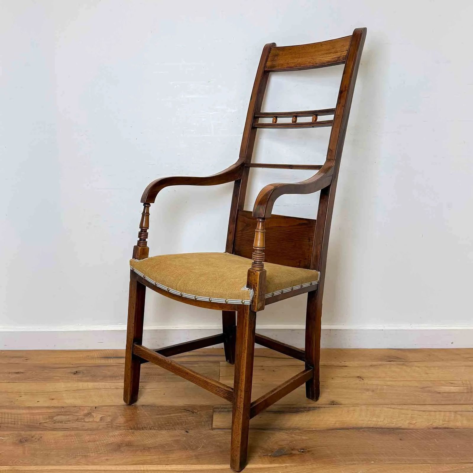 Regency Period Fruitwood And Elm High Back Chair