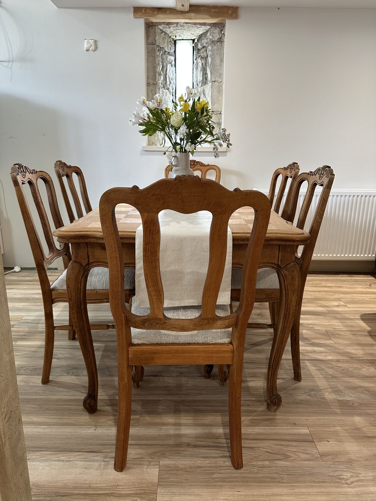 Louis XV Style Parquet Extendable Table And Chairs 20th Century photo vinterior