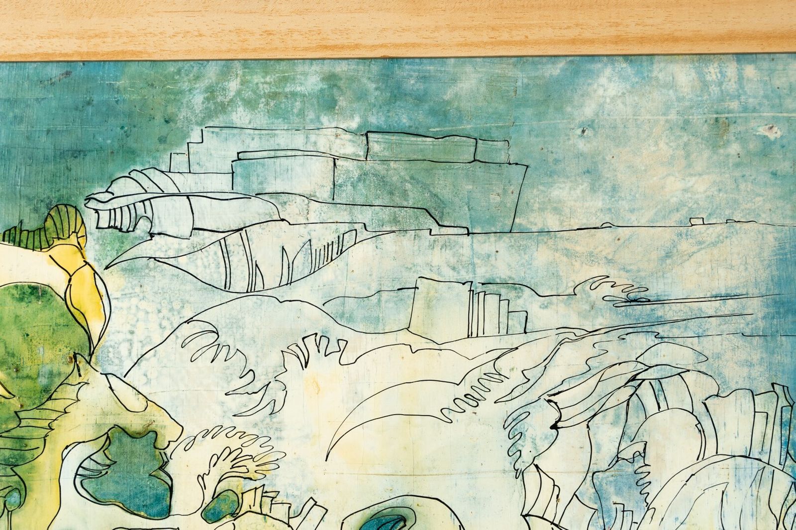 Abstract Organic Painting Depicting Atlantis Paiting   Lvi – 1971 photo vinterior