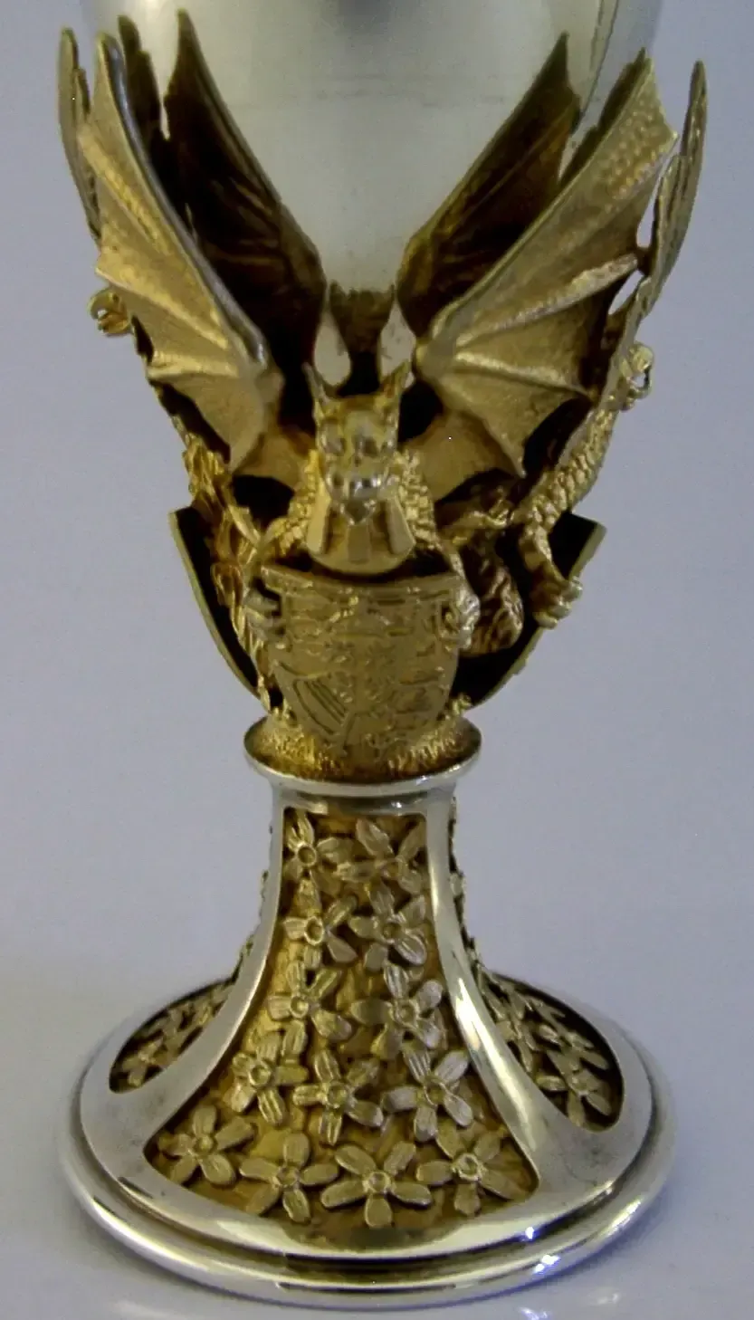 Rare calice en argent massif sterling doré Aurum 376 g, Londres 1981 photo buy