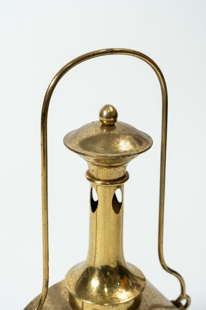 Antique Brass Ship's Lamp   Electrified, With Oval Glass Shade (First Half Of The 20th Century) photo Lighting