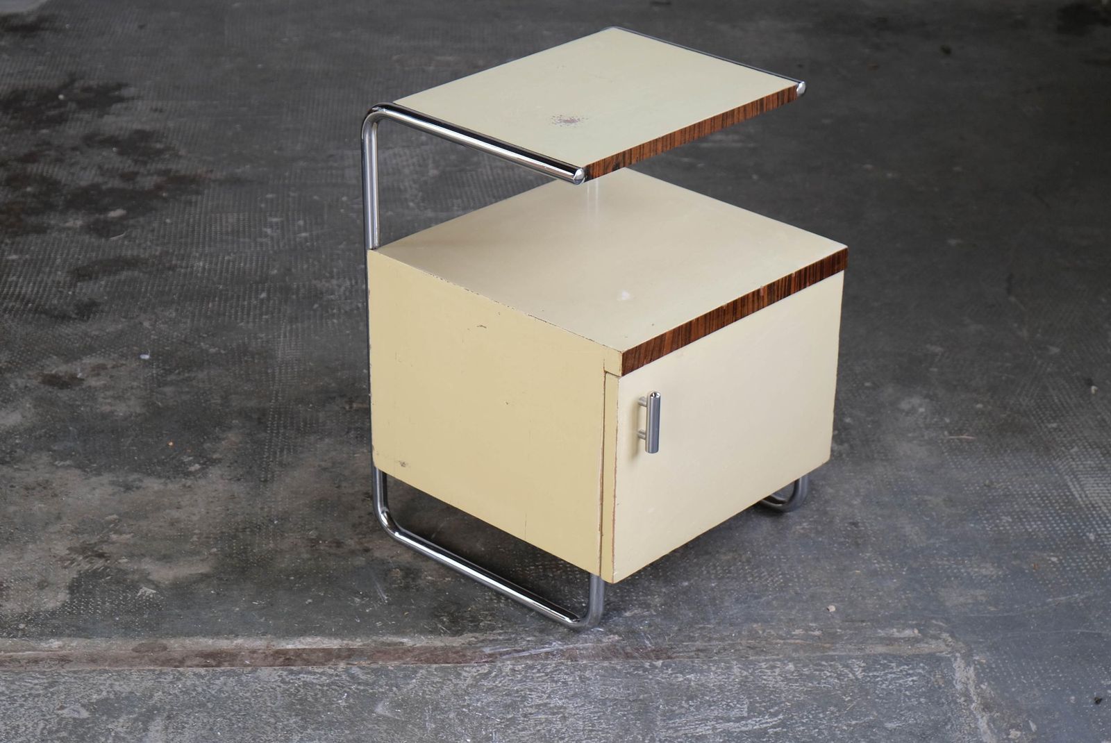 Cream Colored Bauhaus Bedside Table By Mücke Melder