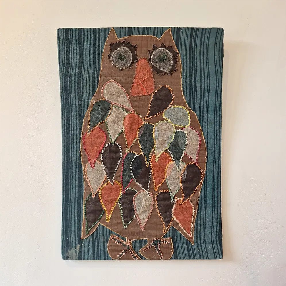 Vintage 1970's Owl Wall Hanging: Mid Century Modernist Brutalist Retro Style