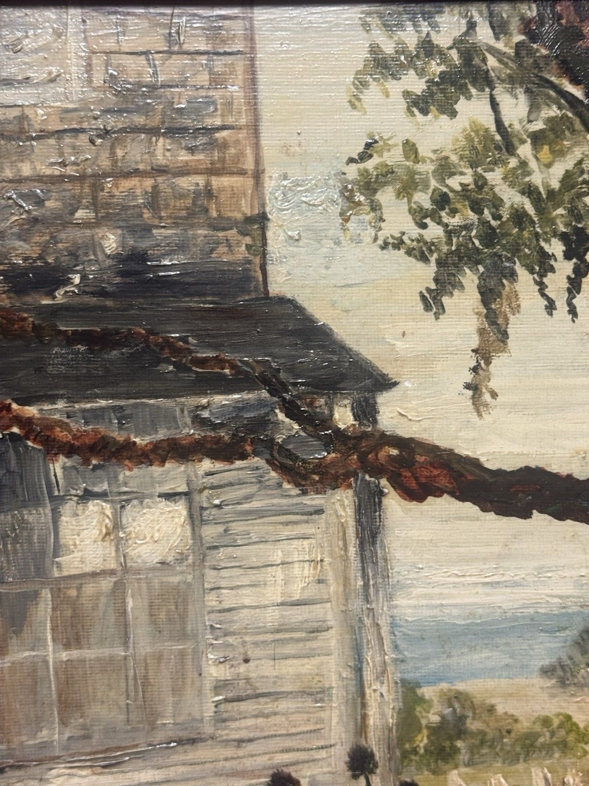 photo vintage Original Homestead In Nantucket Massachusetts Oil Painting On Canvas Signed