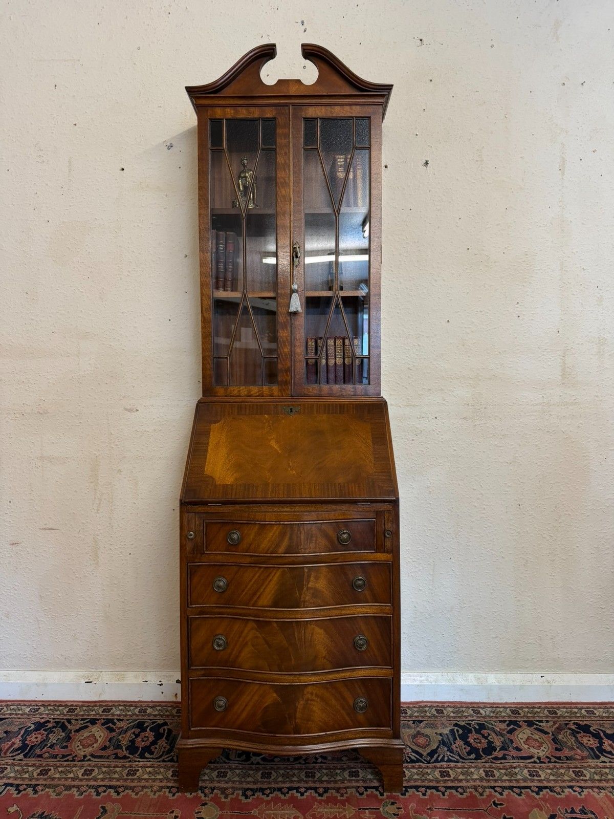 Quality Mahogany Bevan Funnell Neat Size Bureau Bookcase photo for sale