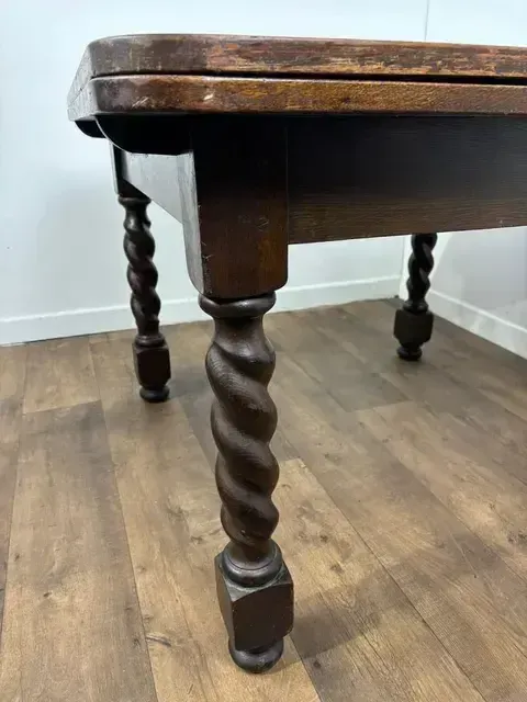 Vintage Oak Barley Twist Draw Leaf Dining Table photo buy
