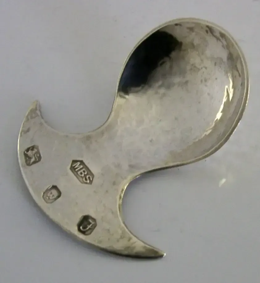 Cuillère à thé anglaise en argent sterling massif, planée, Arts & Crafts, 1980 photo furniture