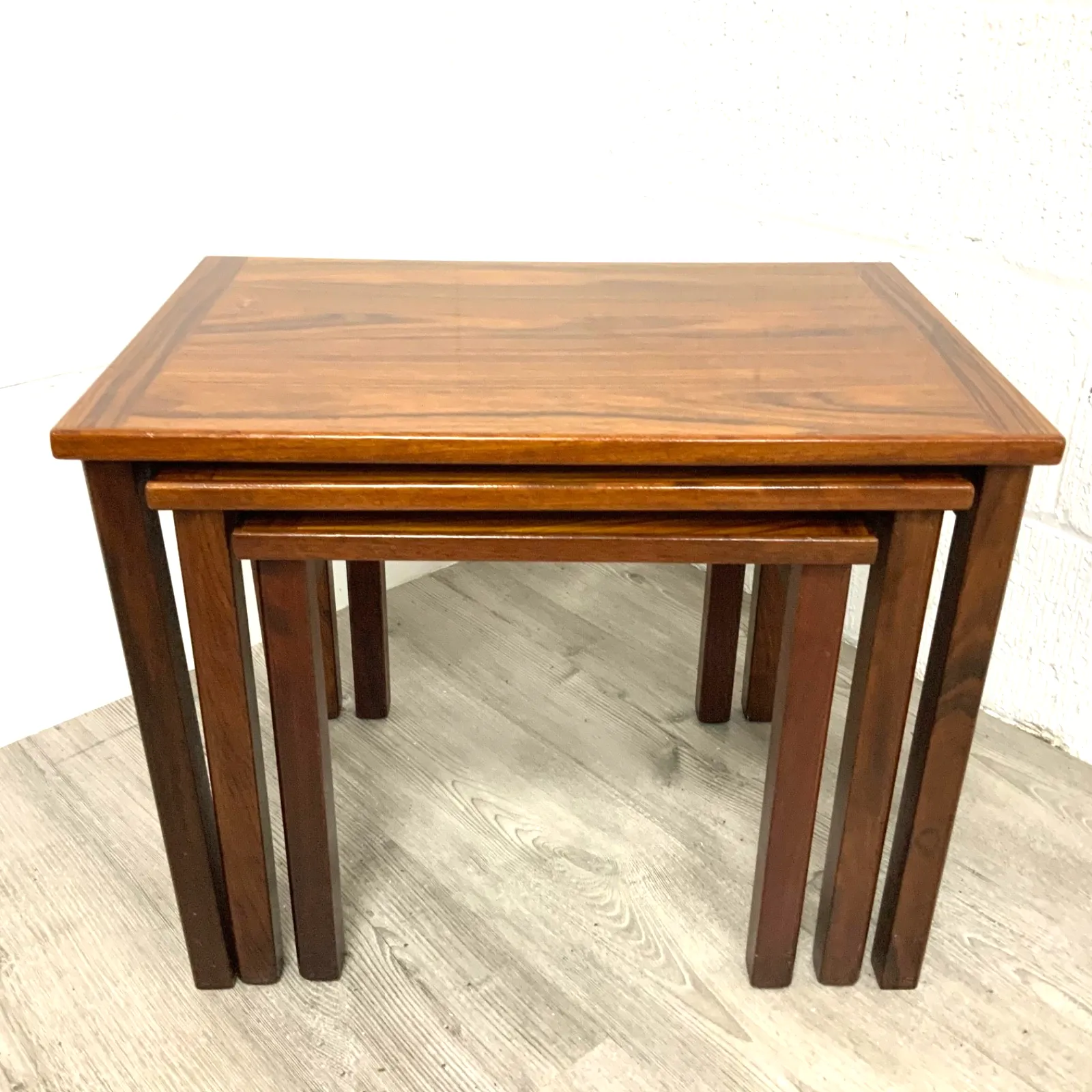 photo for sale Danish Rosewood Nest Of Tables By Trioh Denmark 1970s Midcentury Modern