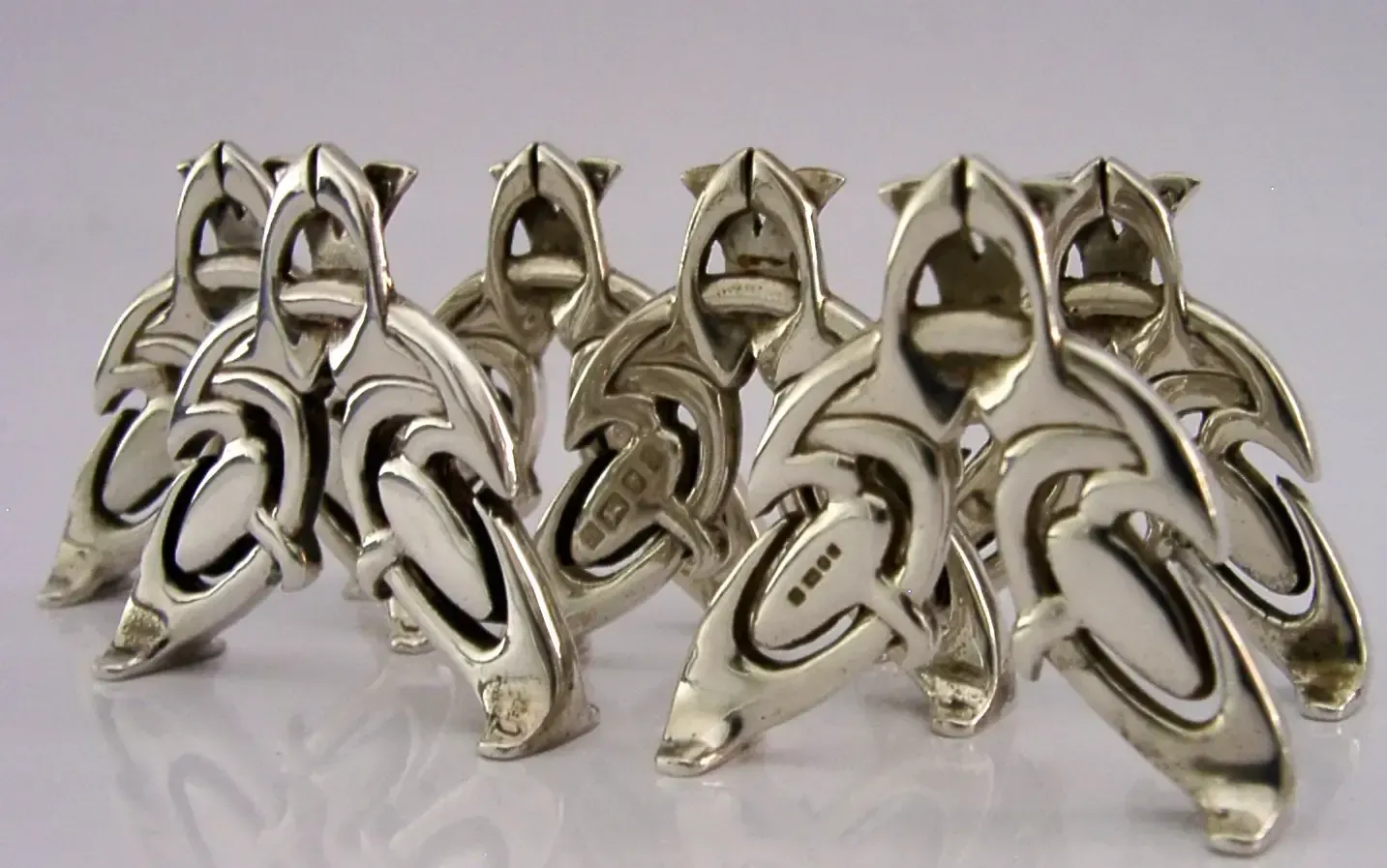 Porte-menus en argent massif sterling Liberty & Co Jocelyn Burton 1991, 147 g photo for sale