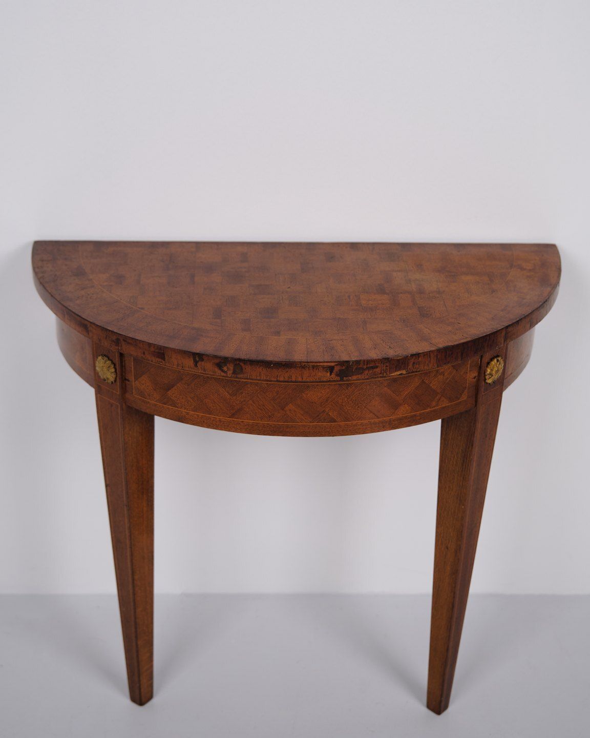 Antique Console Table In Fruitwood With Marquetry And Gilded Ornaments From The 1880s photo Furniture