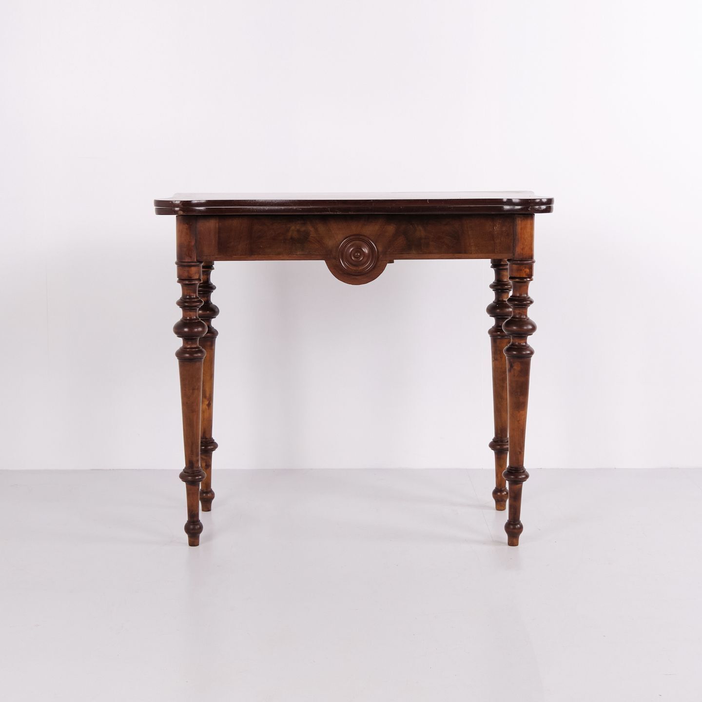 Games Table In Polished Mahogany With Brass Mounts From The 1860s