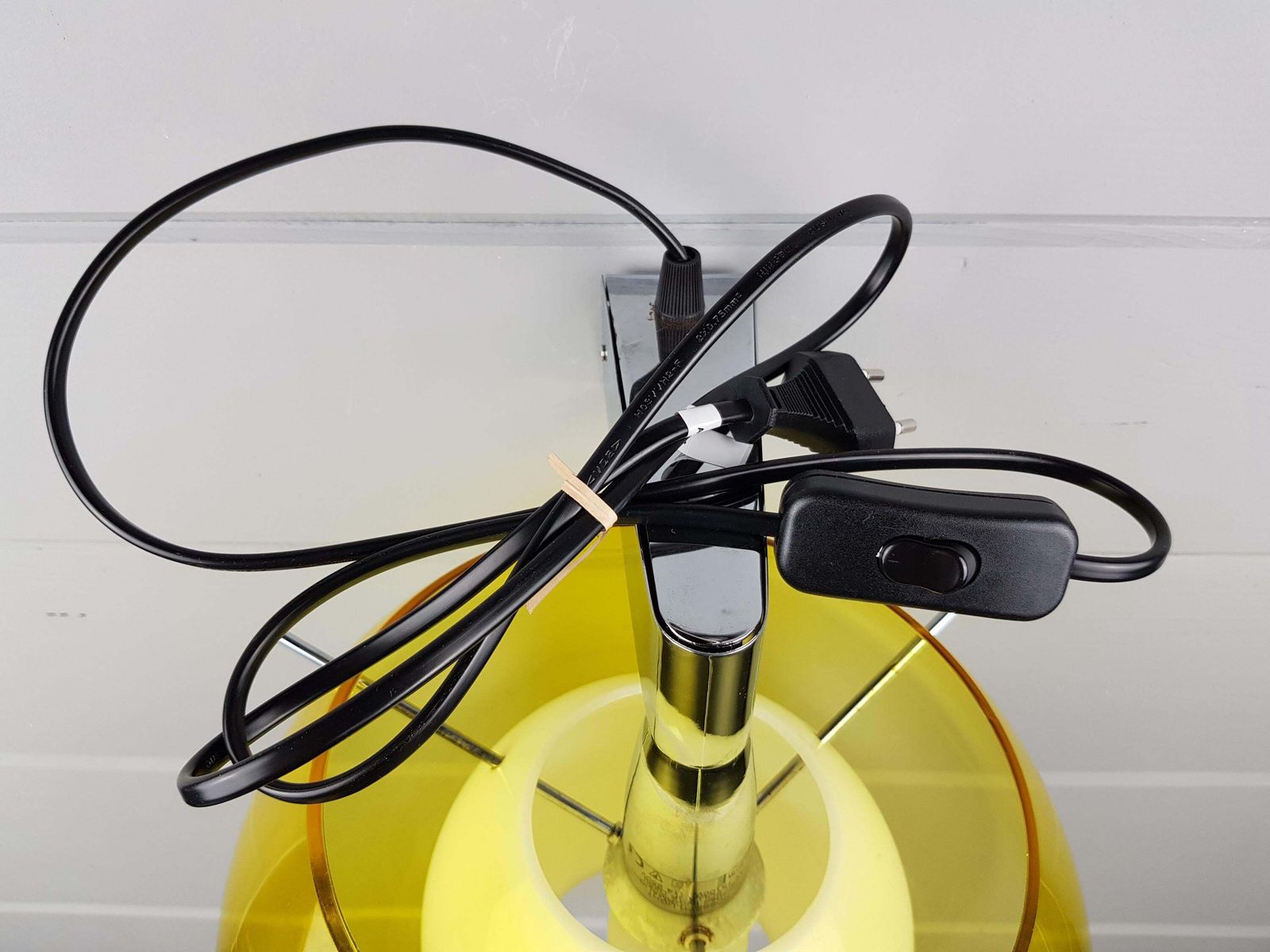 photo for sale Vintage Rossetti Italy Yellow Wall Lamp – Mid Century Modern Plastic Sconce – Italian Design 1970s