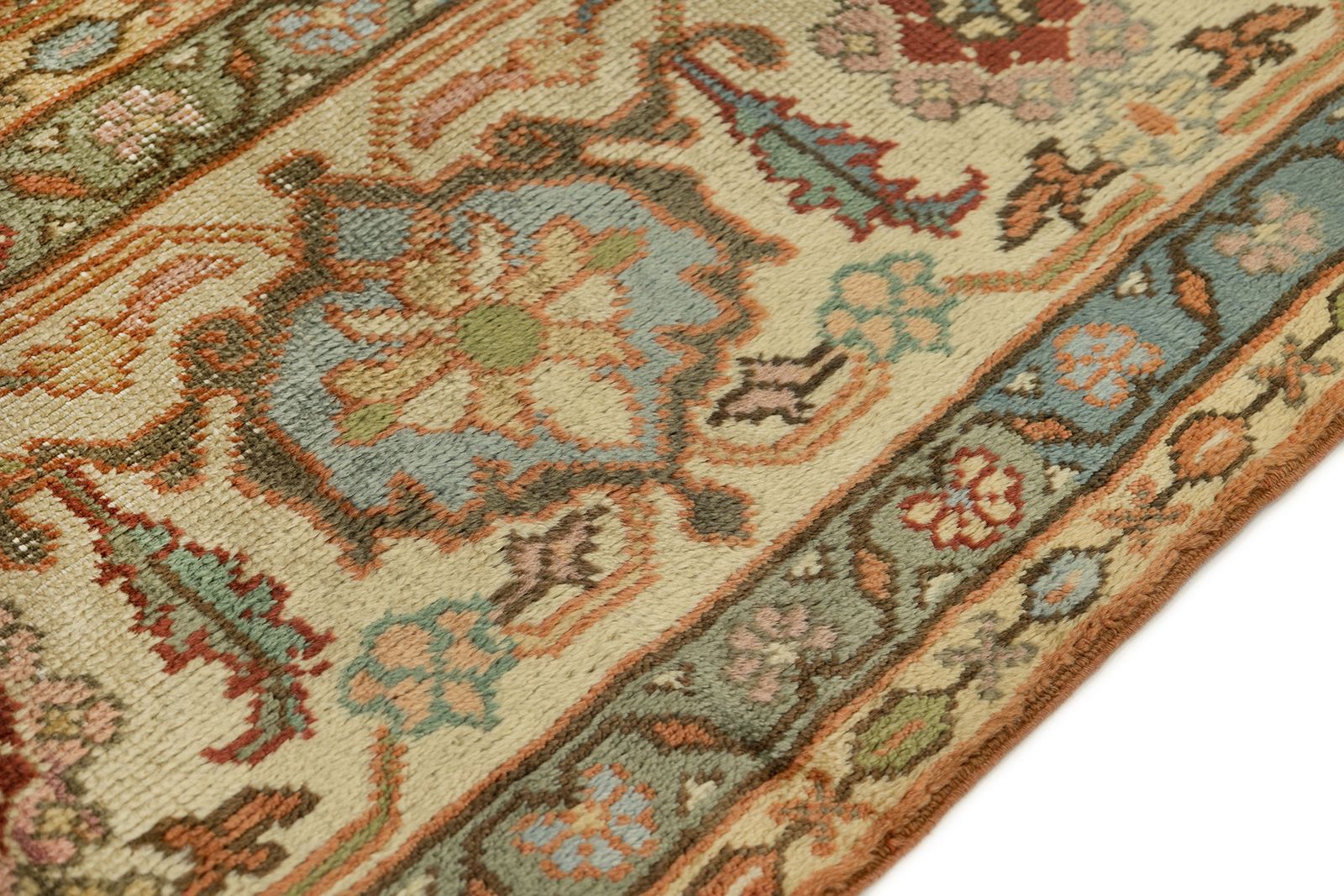Antique Turkish Sultanabad Rug, 1920, Terracotta And Ivory photo vintage
