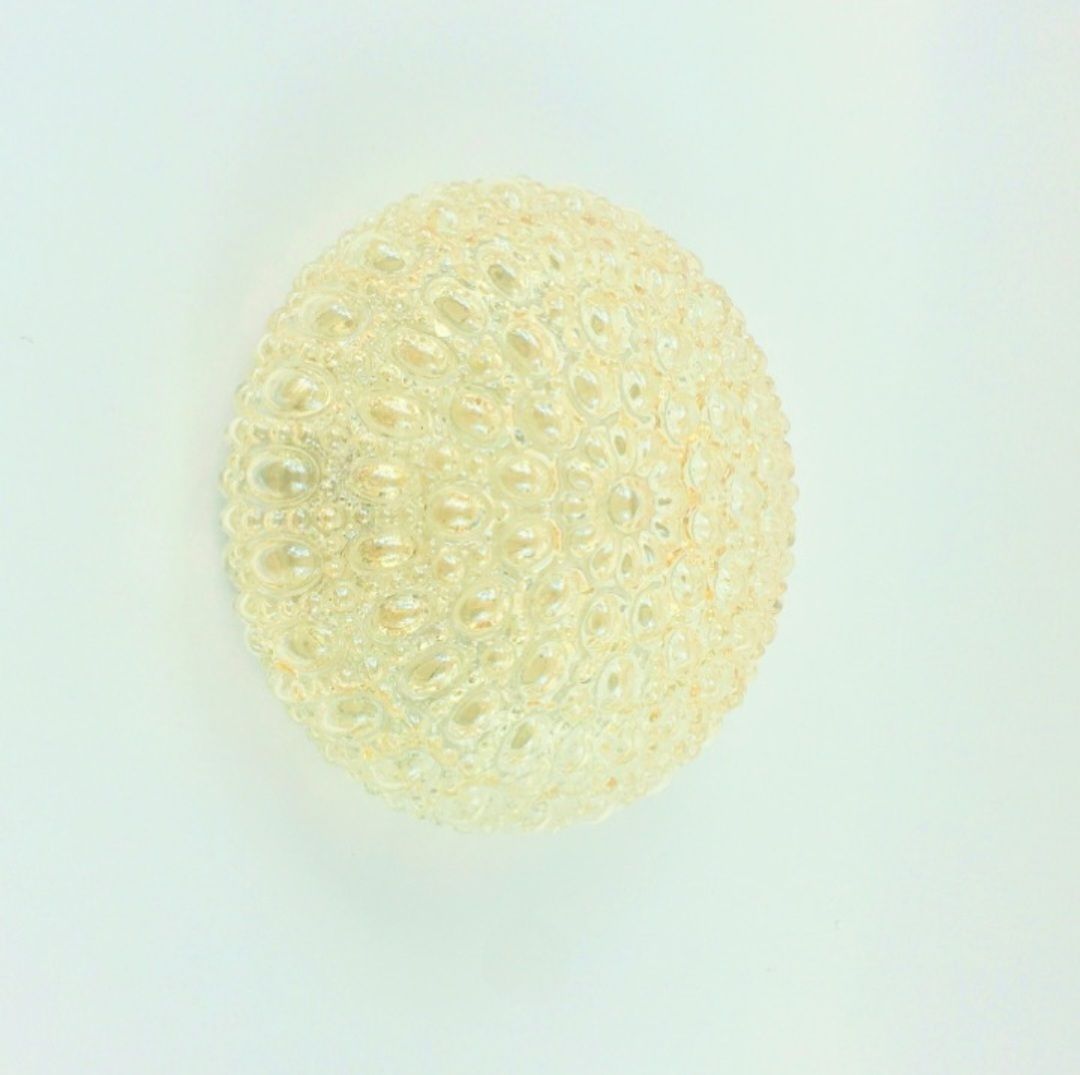 Mid-Century Amber Bubbelglas Plafondlamp van Helena Tynell voor Limburg, Duitsland, jaren 1960/1970 photo Verlichting