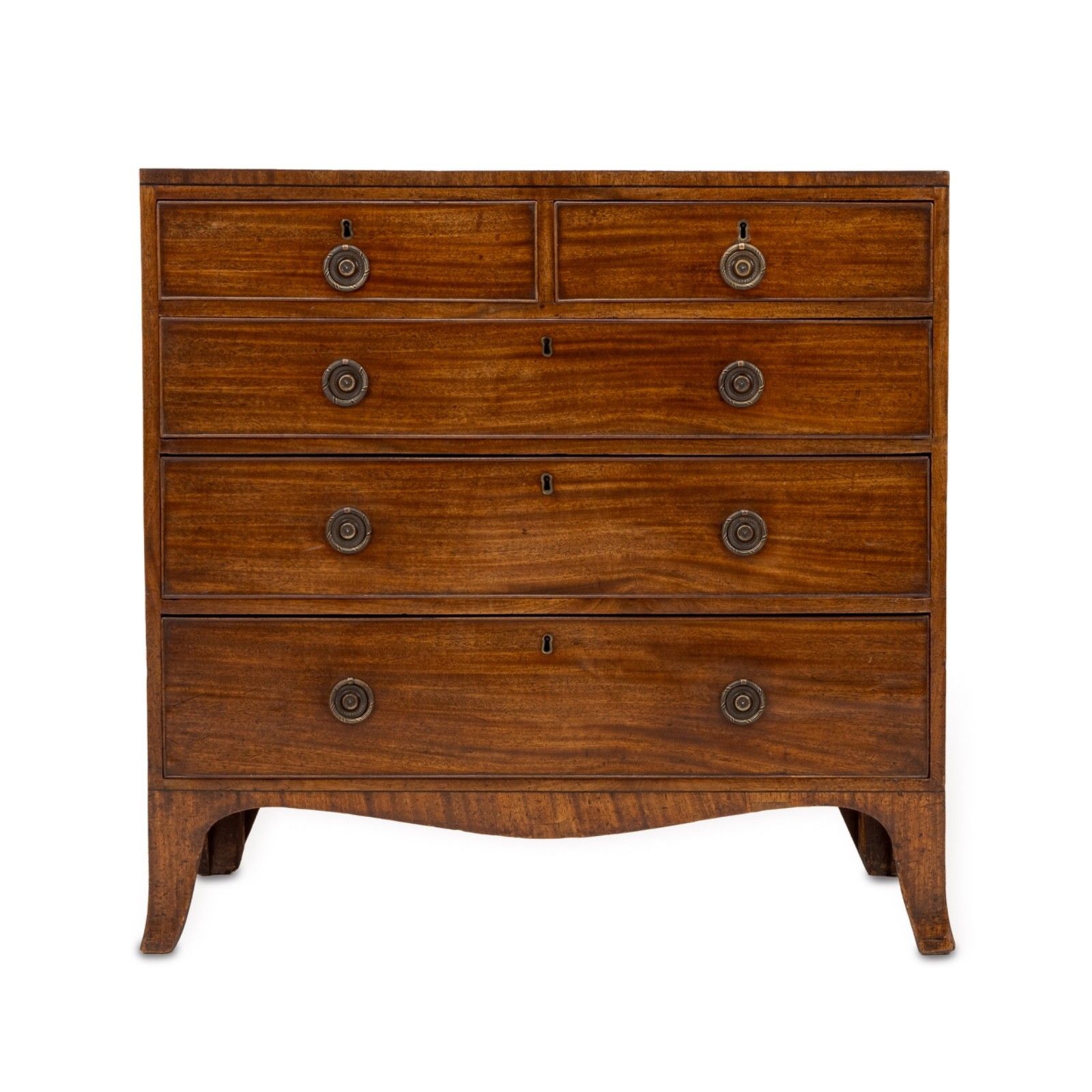 Late George III / Regency Inlaid Mahogany Caddy Top Chest Of Drawers C.1800–1820