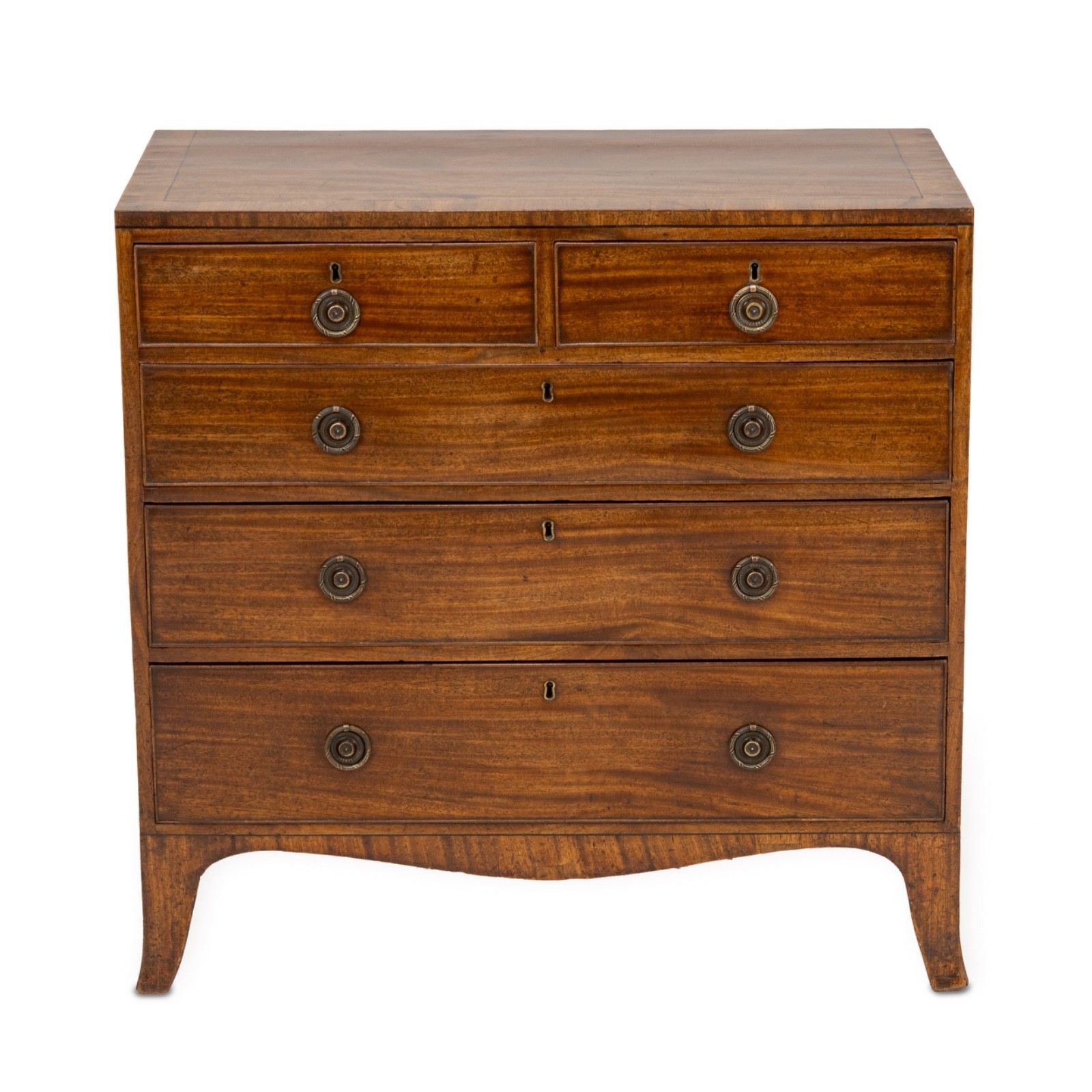 Late George III / Regency Inlaid Mahogany Caddy Top Chest Of Drawers C.1800–1820 photo furniture