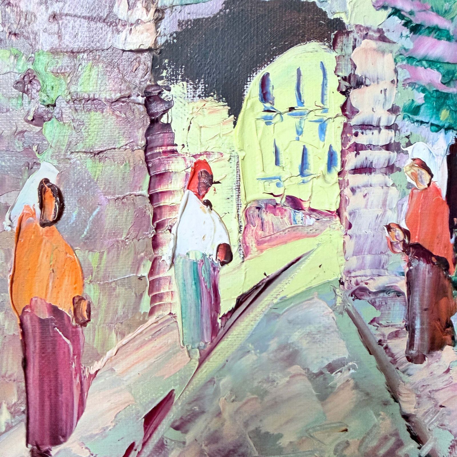 Sunlit Alley, Italy. Vintage Oil Painting By Charles Schölander photo for sale