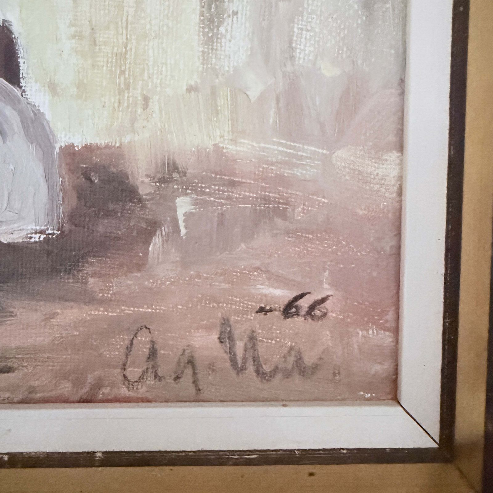 Whispered Thoughts, 1966. Vintage Swedish Oil Painting. photo Art