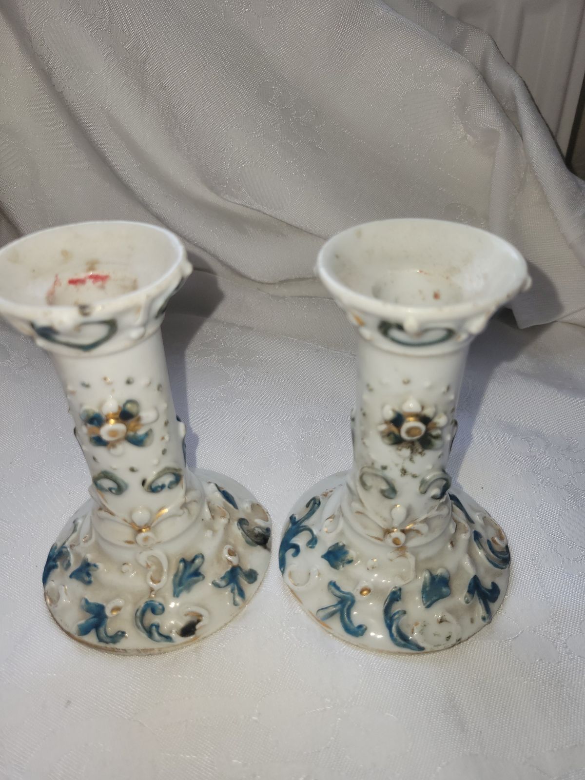 German Rococo Revival Porcelain Candlesticks — Pair Of Gilt Dresden‑Style Holders (C.1880–1910) photo 110.0