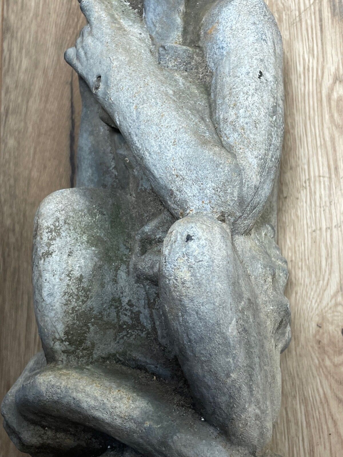 photo buy Victorian Lead Thinking Garden Monkey Sculpture In The Manner Of J. W. Singer & Sons C1900