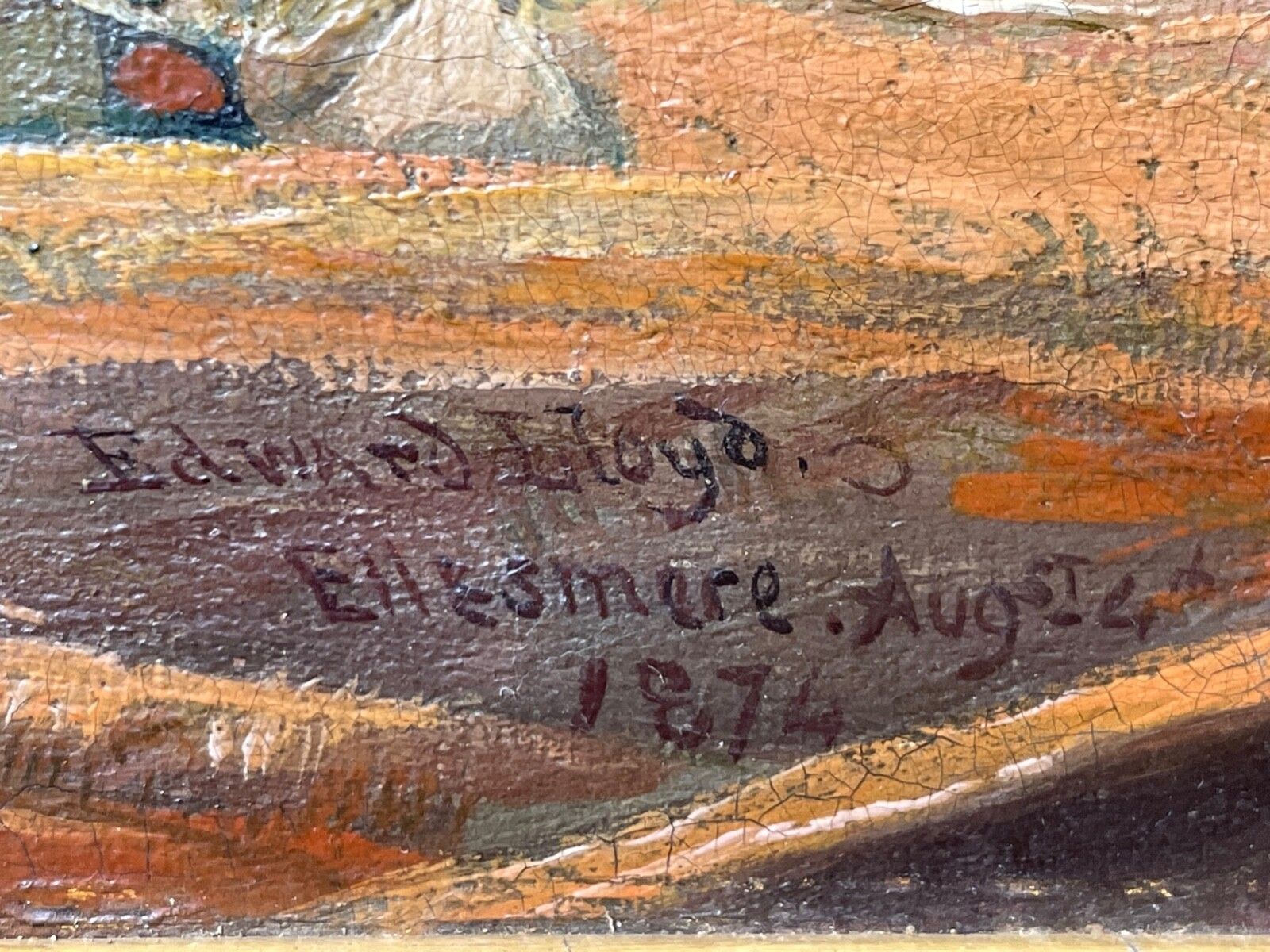 19e-eeuws ruitersschilderij, paarden op weg naar Chester, gesigneerd door Edward Lloyd Ellesmere, verguld ingelijst photo vinterior