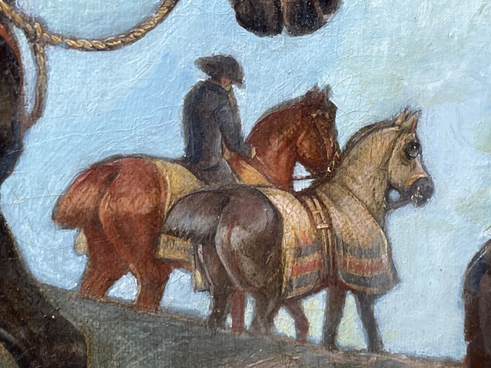 19e-eeuws ruitersschilderij, paarden op weg naar Chester, gesigneerd door Edward Lloyd Ellesmere, verguld ingelijst photo buy