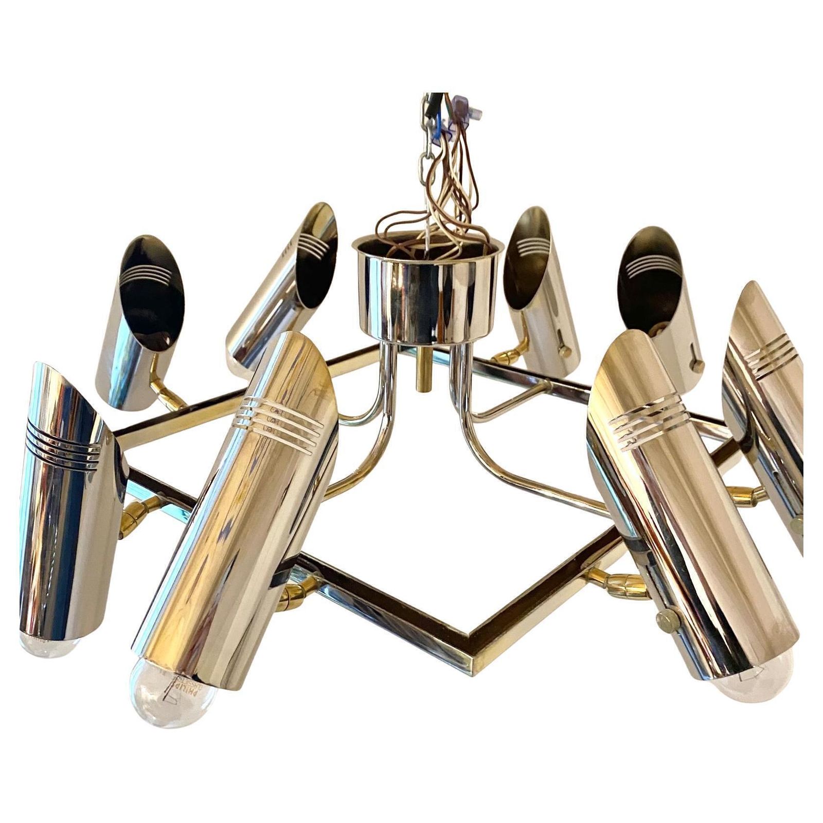 photo buy Space Age Multi Lights Ceiling Lamp In The Style Of Stilnovo, Italy 1970's