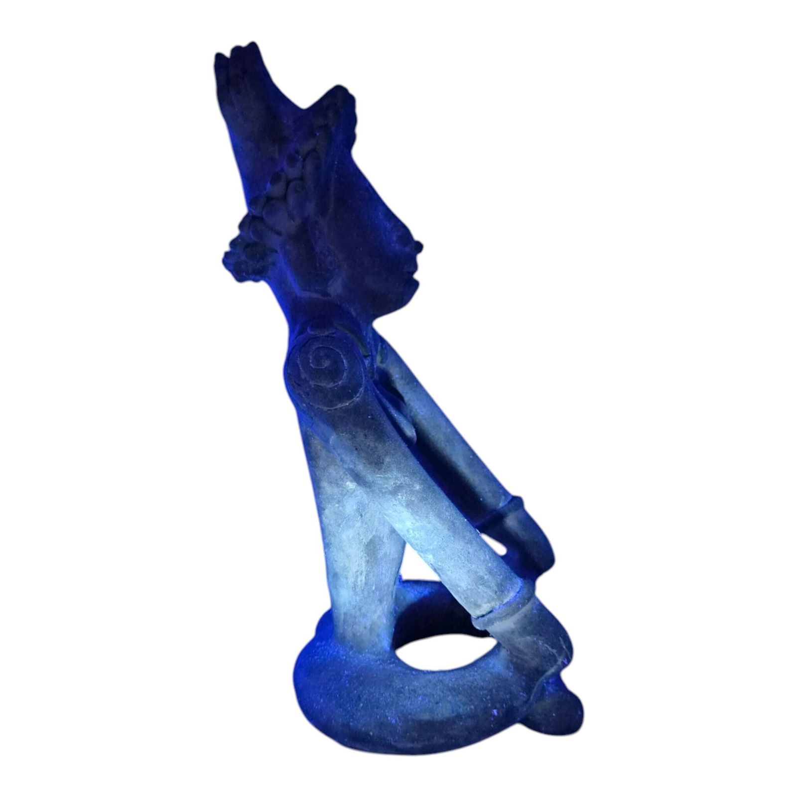 Large Decorative Jama Coaque Style Seated Figure Sculpture C.20th Century photo vinterior