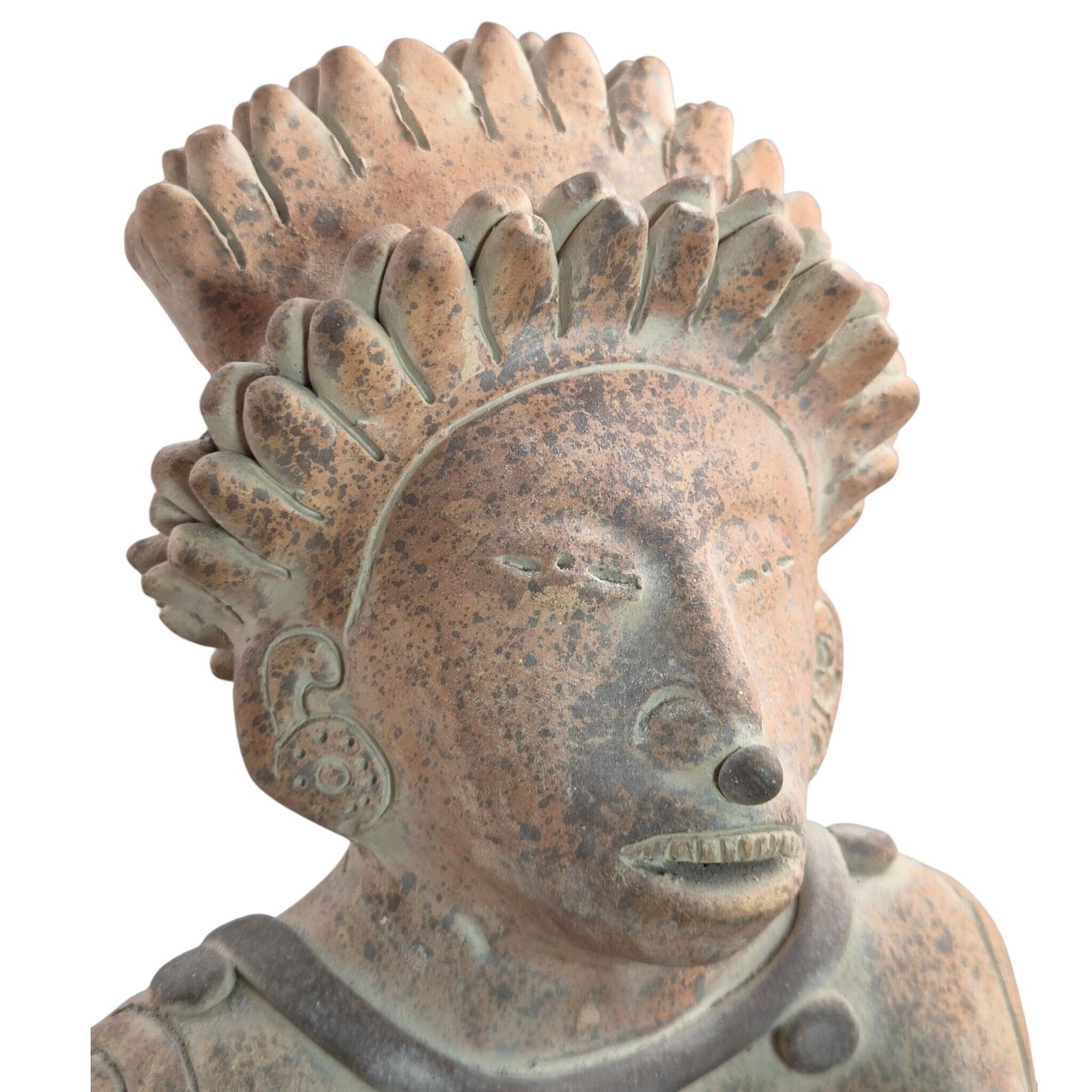 photo vintage Large Decorative Jama Coaque Style Seated Figure Sculpture C.20th Century