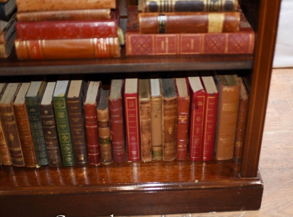 Pair Regency Bookcases   Mahogany Open Front Sheraton Inlay Bespoke photo Furniture
