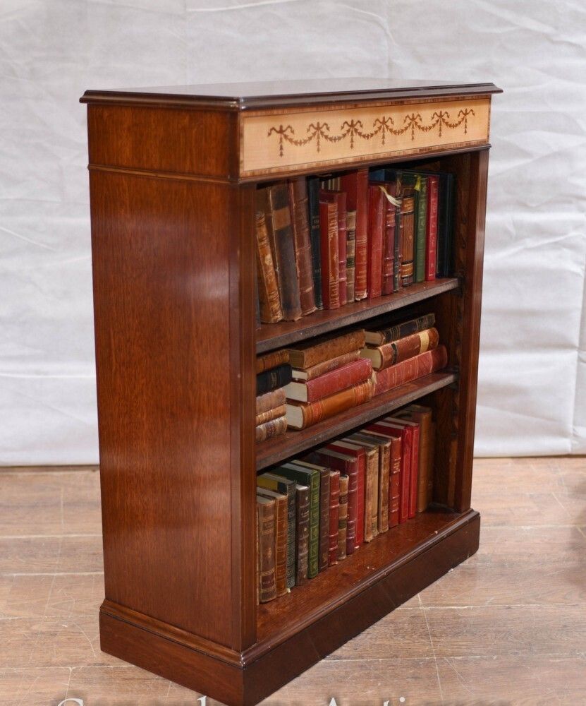 Pair Regency Bookcases   Mahogany Open Front Sheraton Inlay Bespoke photo 2220.0