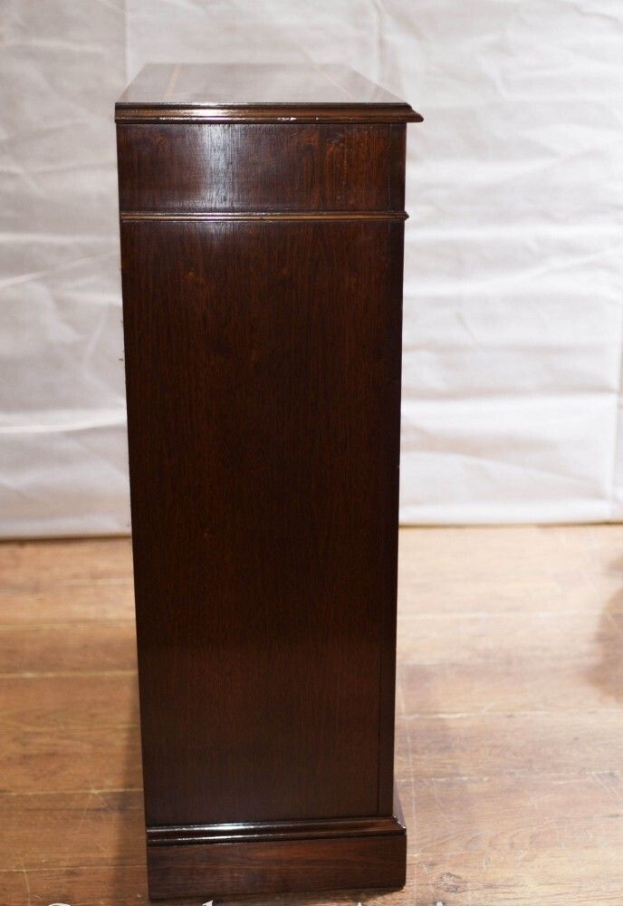 Pair Regency Bookcases   Mahogany Open Front Sheraton Inlay Bespoke photo vintage