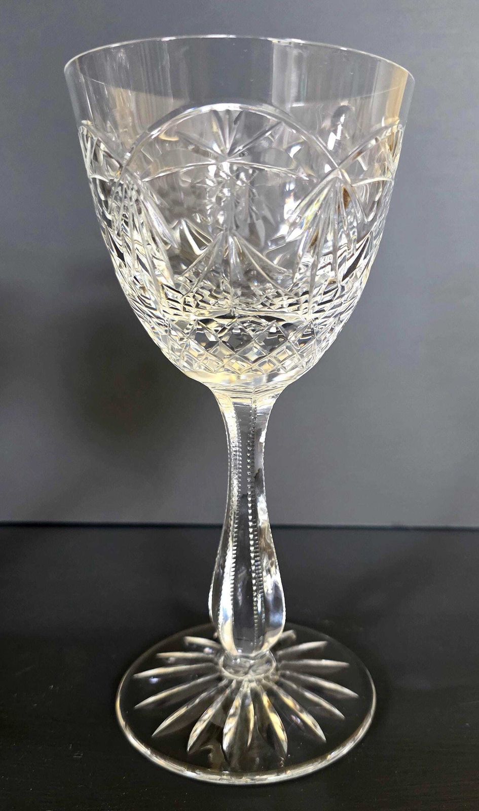 Stunning Set Of 4 Vintage Webb Cut Crystal Wine Glasses In Jewel Pattern, 1970s photo Home Decor