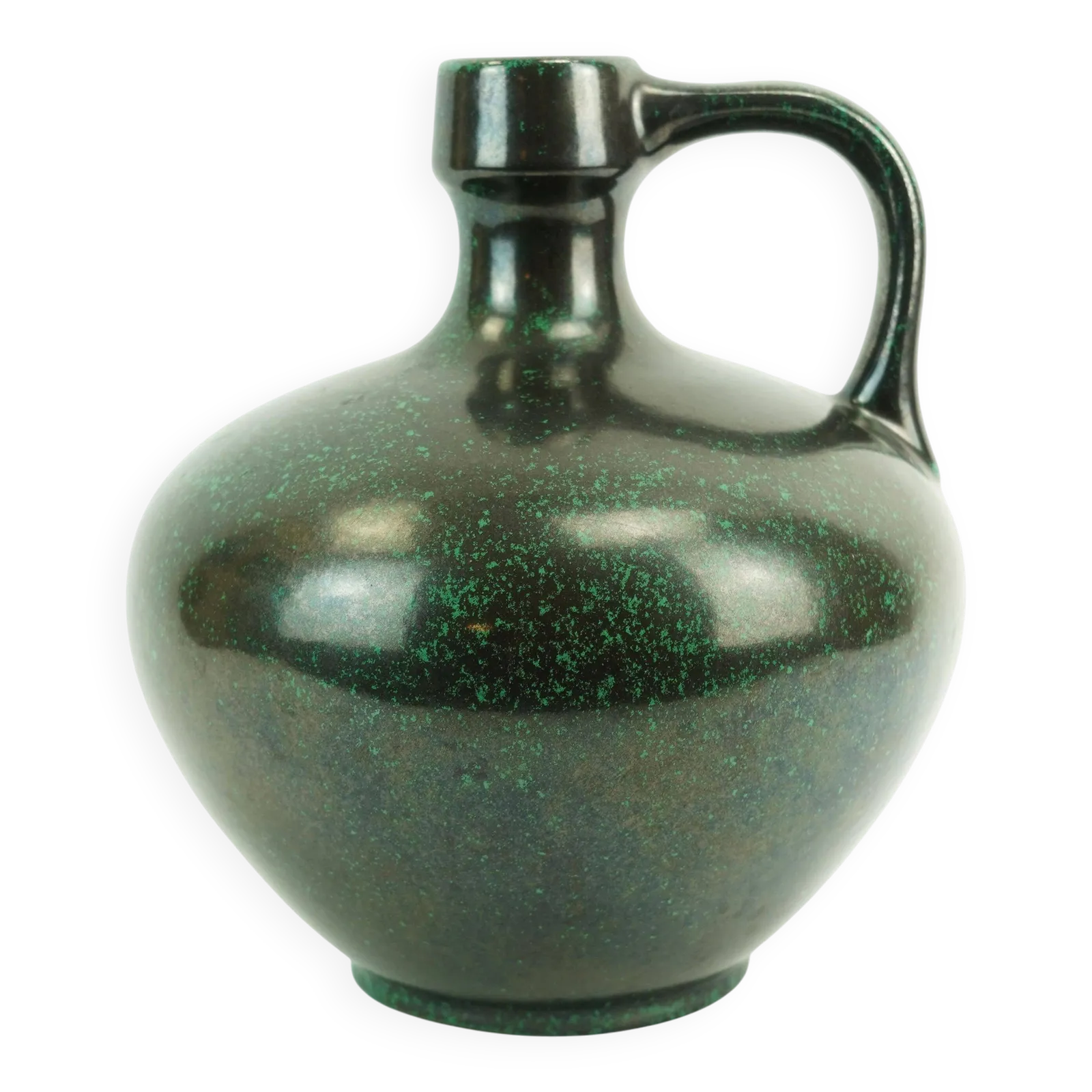 Ruscha Mid-Century vaas zwart en groen Kurt Tschoerner model 340