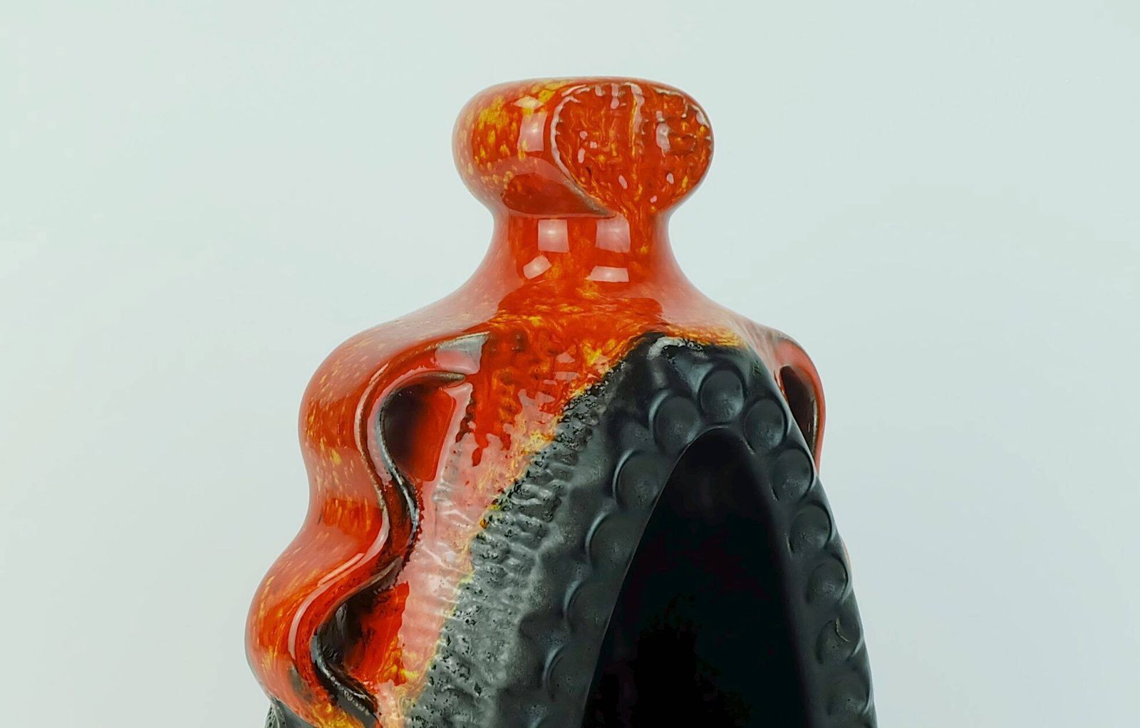 Exceptional Candle Holder Bay Ceramic Model No. 319 25 Orange And Black photo Home Decor